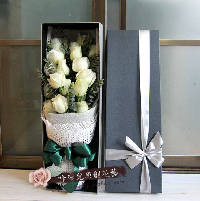 初恋*520情人节鲜花速递乌鲁木齐同城送花白玫瑰鲜花礼盒订购