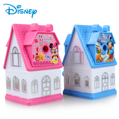 正品迪士尼小学生削笔机米奇卷笔刀儿童削笔器别墅房子造型文具