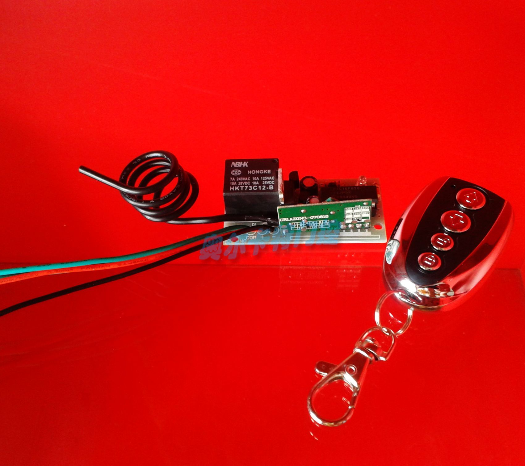 DC12V-24V单路遥控开关模块无线遥控开关套件门禁学习型遥控开关