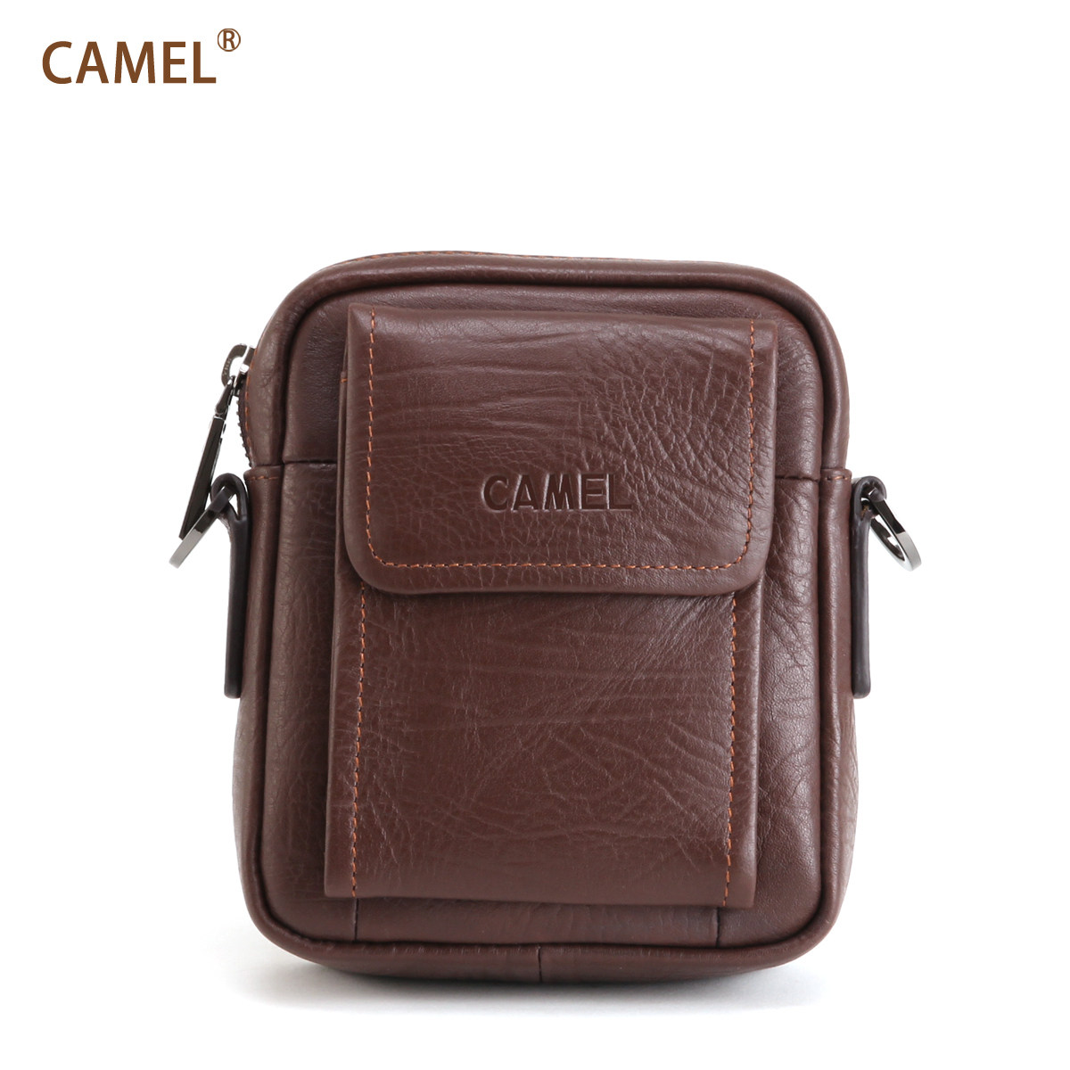 【非卖品】CAMEL骆驼 牛皮男士小包男包单肩斜跨包腰包真皮 M