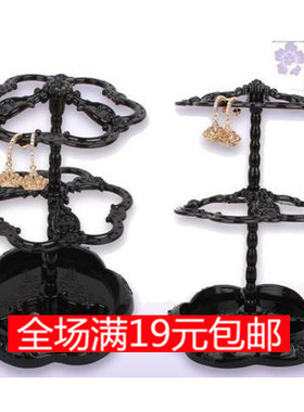 包邮韩国风格耳环架 蔷薇花立体双层旋转耳环架