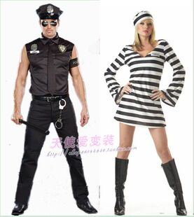 万圣节迪士尼男女情侣装警察制服诱惑女囚装COSPLAY夜店演出服装