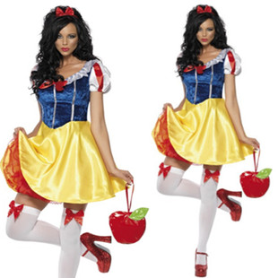 新款万圣节服白雪公主红女王红星皇后服装长袖派对演出服角色扮演