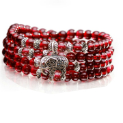 Seven treasure tree natural 4 class a Garnet bracelet 925 silver chains-Thai woman retro multi ring silver bracelets