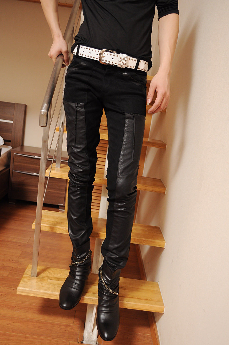 Pantalon cuir homme serré pour adolescent - Ref 1489684 Image 1