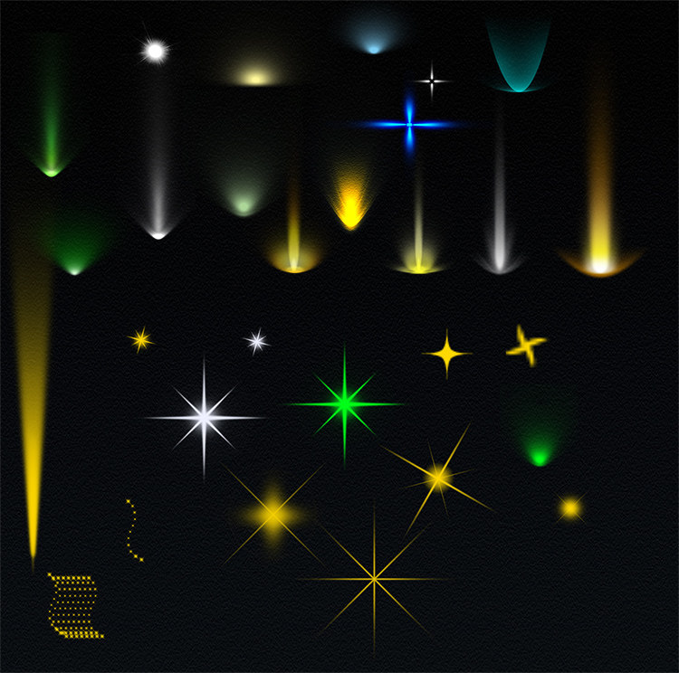 亮化效果图 灯光笔刷 led灯光 灯光素材 射灯笔刷 投光灯笔刷