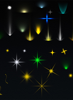 亮化效果图 灯光笔刷 LED灯光 灯光素材 射灯笔刷 投光灯笔刷