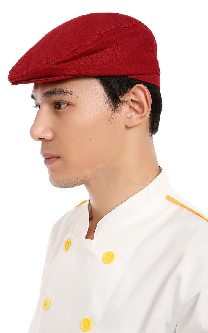 饭店西餐厅工作服帽子定制酒店服务员厨师工作帽咖啡酒吧贝雷帽