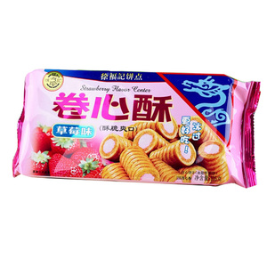 徐福记 卷心酥草莓味味 105g零食小吃夹心休闲饼干