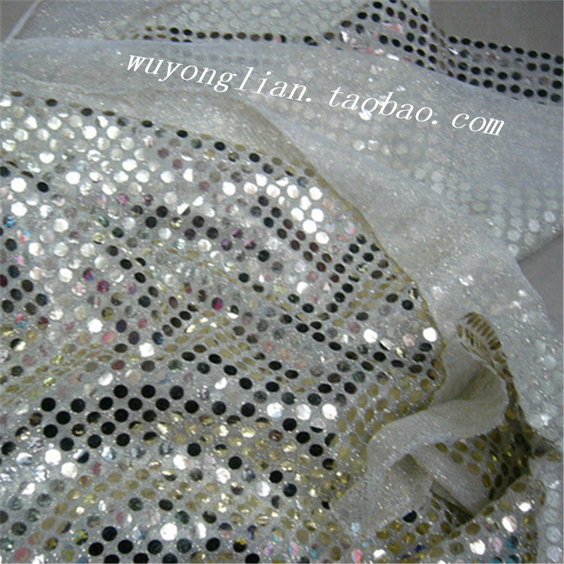 银白色贴片纱幔  bling~bling天仙裙闪片 金丝纱亮片贴片布料面料|msdalam kategori rumah Fabrik, bahan kapas/kain/Diy buatan tangan kain kain - dari Buy2taobao.com untuk memberikan perkhidmatan ejen Taobao profesional membeli