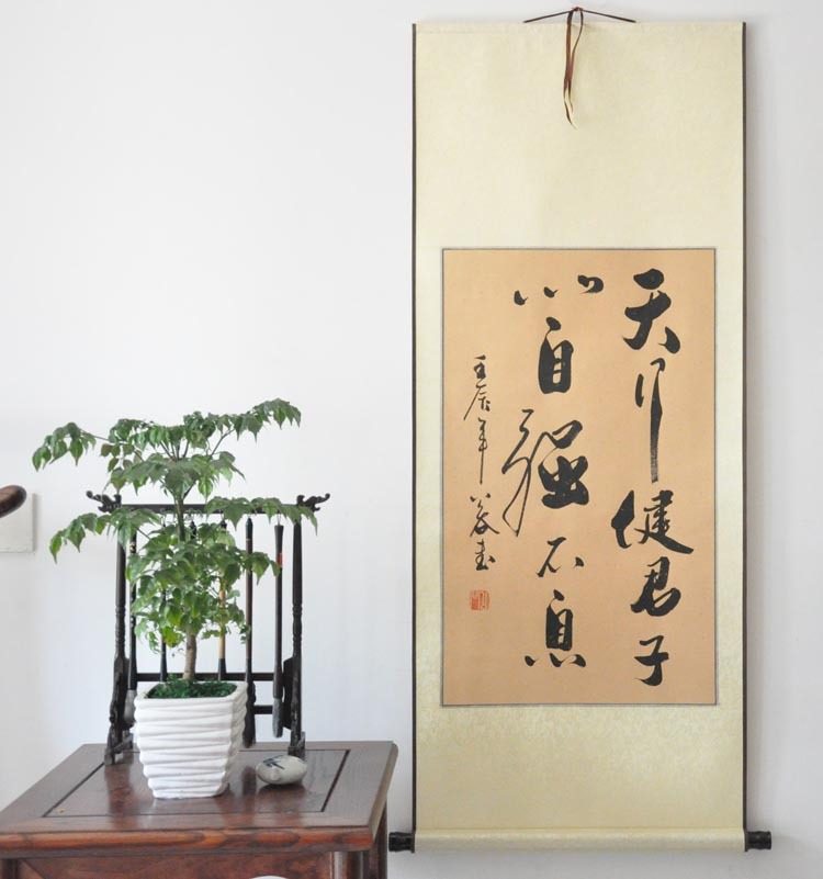 《天行健 君子以自强不息》浩贤堂行书条幅真迹书法作品字手写