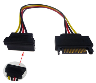 弯头 直角 90度 SATA电源延长线 SATA 15Pin串口电源延长线 20CM