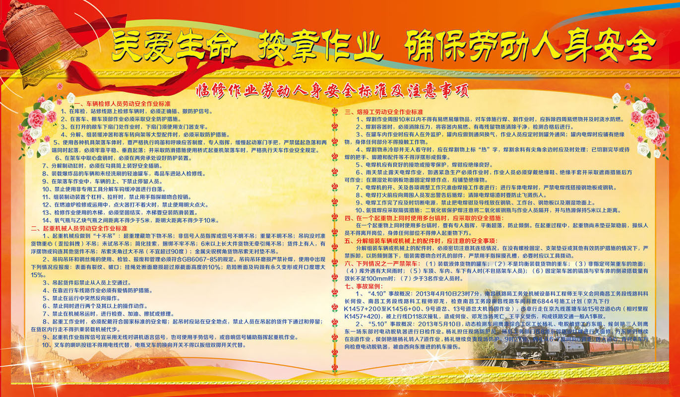 705海报印制展板写真喷绘贴纸素材1028关爱生命确保人身安全海报