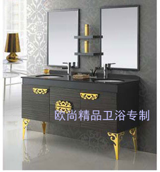 美式橡木组合洗手盆柜