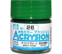 MR.HOBBY/郡仕 N26 亮绿色 ACRYSION系10ml水性模型油漆