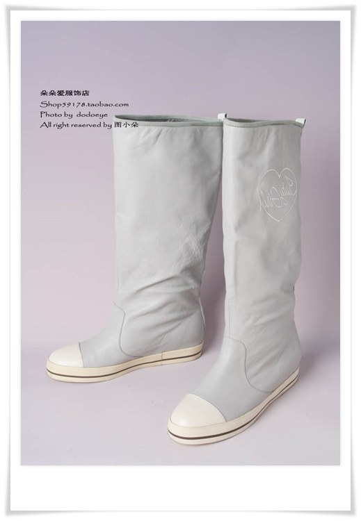 蘑菇街休閑平跟厚底女高筒靴女靴長靴小碼女鞋女單靴女裝特價288