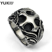 YUKI titanium steel rings men''s fashion ring in Europe and index finger ring retro cross Club accessories