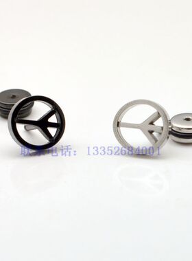 爱与和平标志钛钢耳钉/316L不锈钢耳钉/男款钛钢耳环/耳扣[2181]