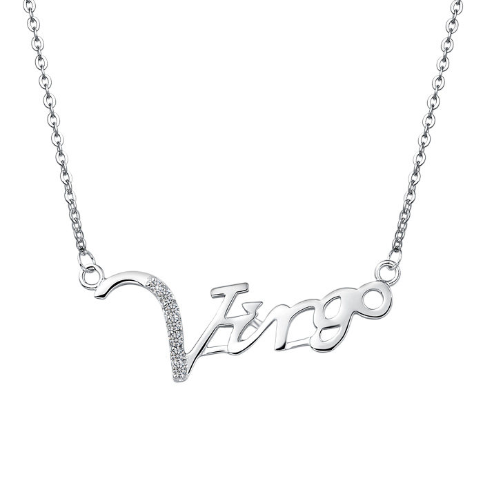字母处女座生日礼物银项链