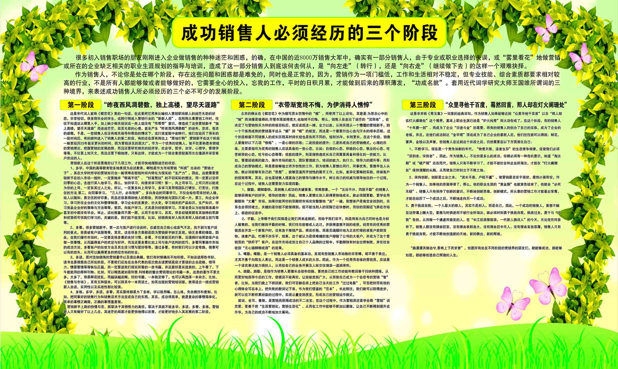 602海报印制海报展板素材574春天看板成功销售人经历三个阶段