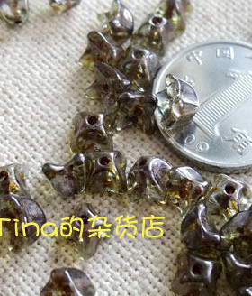 日本KIWA 捷克水晶diy 四瓣花托6mm 烟灰色 大包(1000枚)