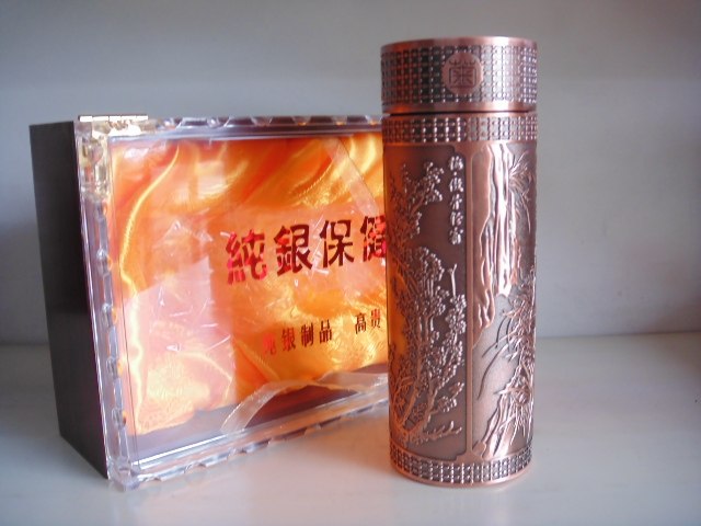 利鑫正品纯银内胆养生保温杯双层真空送领导必选新品特价包邮