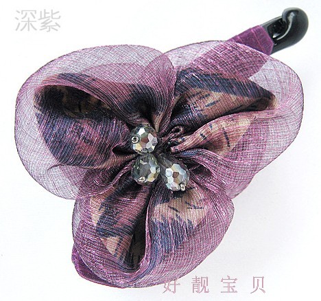 【48包郵】茜子風/she夢幻雙層西子紫香蕉夾/豎夾/發飾s