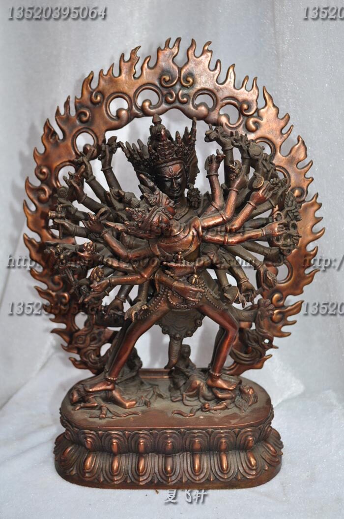 【铜器时代】台湾祥狮精品密宗铜佛像 时轮金刚铜佛像高30cm