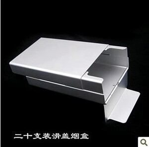 来福正品 20支装滑盖薄款自动弹盖烟盒创意个性金属铝合香菸盒