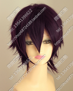 特价原版cos假发 野良神/夜斗/收脸凌乱 少年短发 墨紫蓝/cos假发