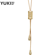 YUKI female long fashion jewelry necklace Joker Crystal pendant necklace long chain necklace decorated Korean version