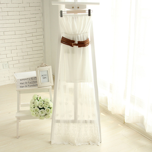 仙女裙！欧美女装 夏装新款网纱蕾丝长款连衣裙抹胸裙