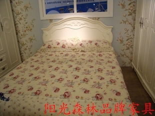 品牌正品/田园韩式/欧式/板实木结合/烤漆/双人高箱床/香河家具城