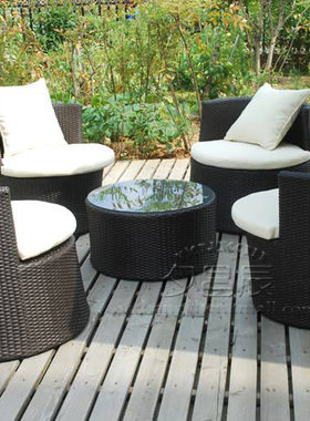 夕昌辰 Lambasa 阳台咖啡沙发 聊天谈话沙发 户外庭院藤沙发家具