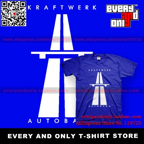 Kraftwerk发电站艺术流行乐队AUTOBAHN纯棉男女街头摇滚夏短袖T恤-封面