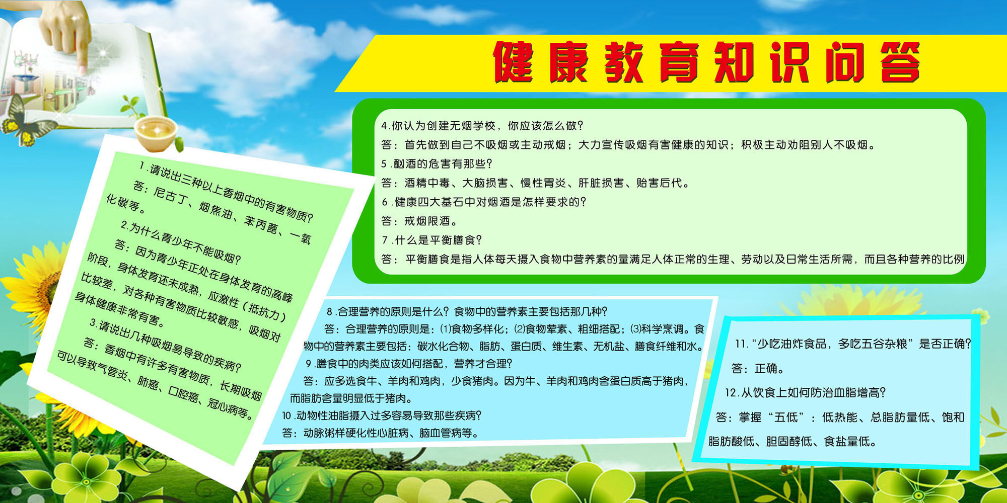 650海报印制定制展板素材141健康教育知识问答