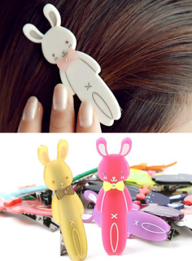 AngelRena韩国发饰正品可爱兔子发夹边夹鸭嘴夹刘海夹G4