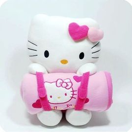 hellokitty凯蒂猫公仔抱枕头，kt空调毯被子两用靠垫，儿童毛毯子(毛毯子)