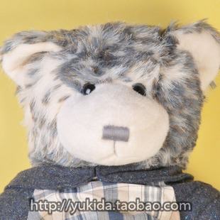 正版 炫彩蓝色豹纹泰迪熊毛绒布艺类玩具公仔bear Teddy CEXO