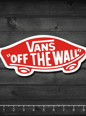 发10张 VANS off the wall  红色版 笔记本贴纸 旅行箱贴纸