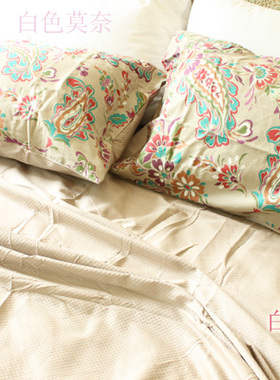 清库[白色莫奈]外贸WESTPORT600根纱长绒棉埃及棉加大四件套