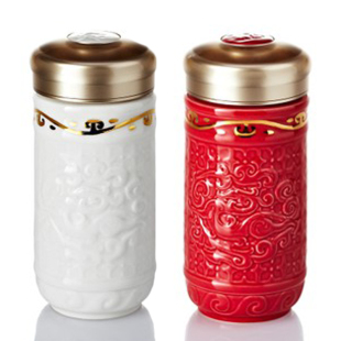 乾唐轩活瓷杯小势在必得鎏金随身杯水杯陶瓷茶杯现货杯子