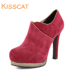 KISSCAT simple Europe cat cashmere platform high heels kissing commuter OL depth shoes K44101-03