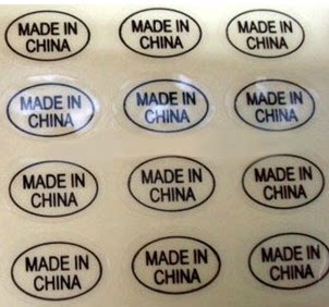 MADE IN CHINA标签纸 中国制造标贴 透明底黑字 椭圆形不干胶标签