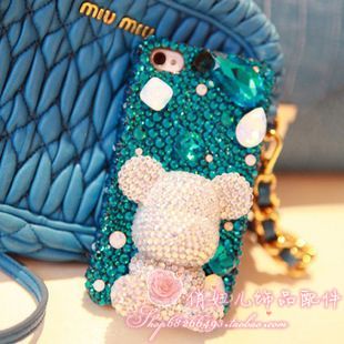 特价 ASUKA秀 momo熊 暴力熊 iphone4 4s手机壳美容 diy贴钻材料