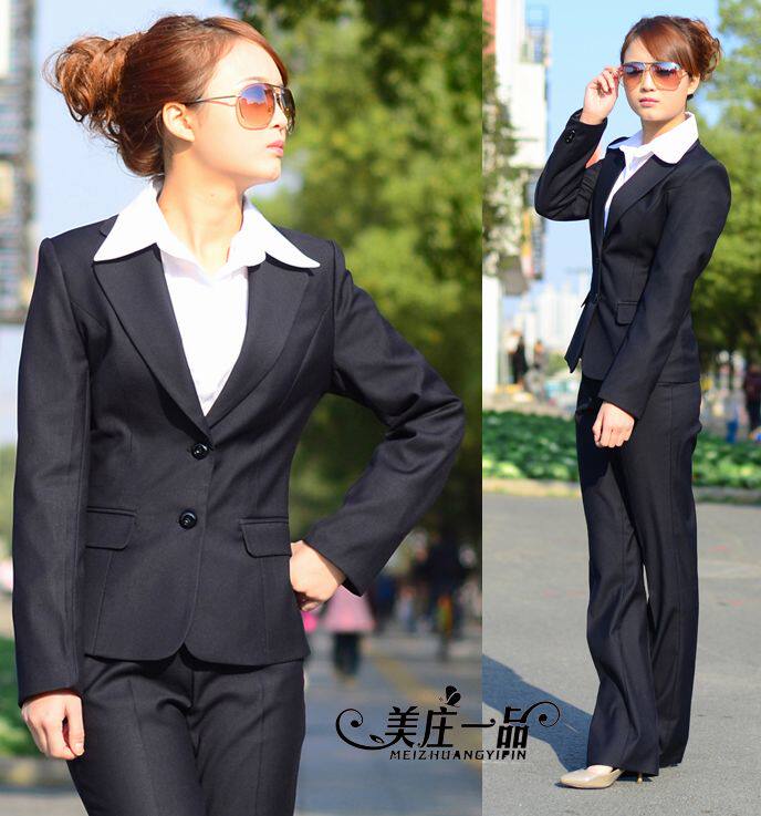 春秋季西服套装女修身工装面试休闲商务正装西装套装女职业装大码