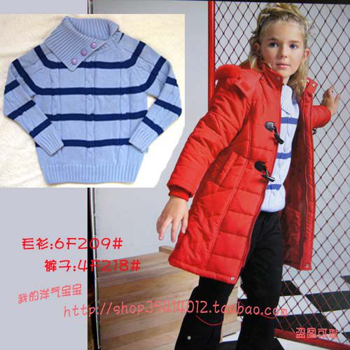 专柜正品反季特卖 童话故事童装 女童 纯棉毛衫 加厚毛衣 6F209#