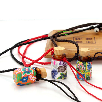 香水瓶项链软陶小巧女玻璃