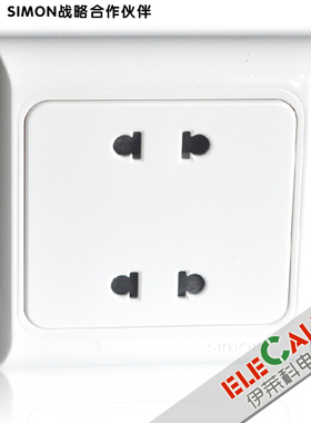 西蒙开关欧典61系列 两位两极插座 J60456 两位四孔