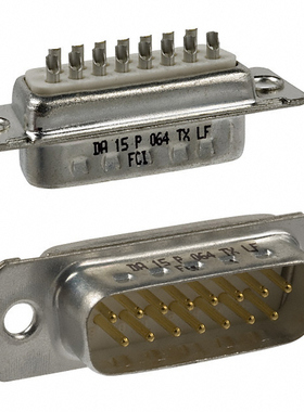 FCI 连接器 混合触点接头D-SUB 15路 公引脚 插头 DA15P064TXLF